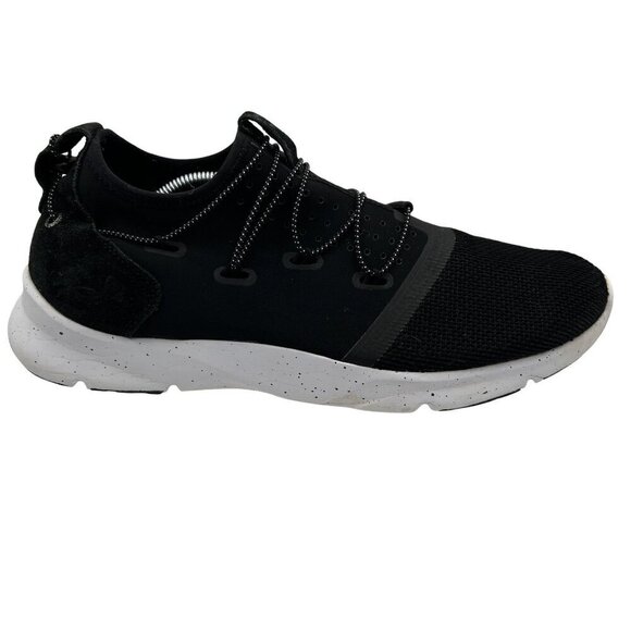 Under Armour Mens 10 Black White Lightweight Athletic Running Shoes Mesh Upper